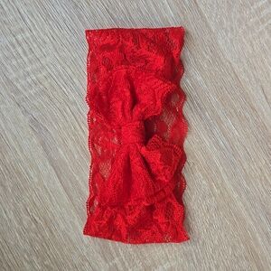 Lace Bowknot Red Headband Baby Girl Elastic Headwrap Toddler Kid Bow Hairband